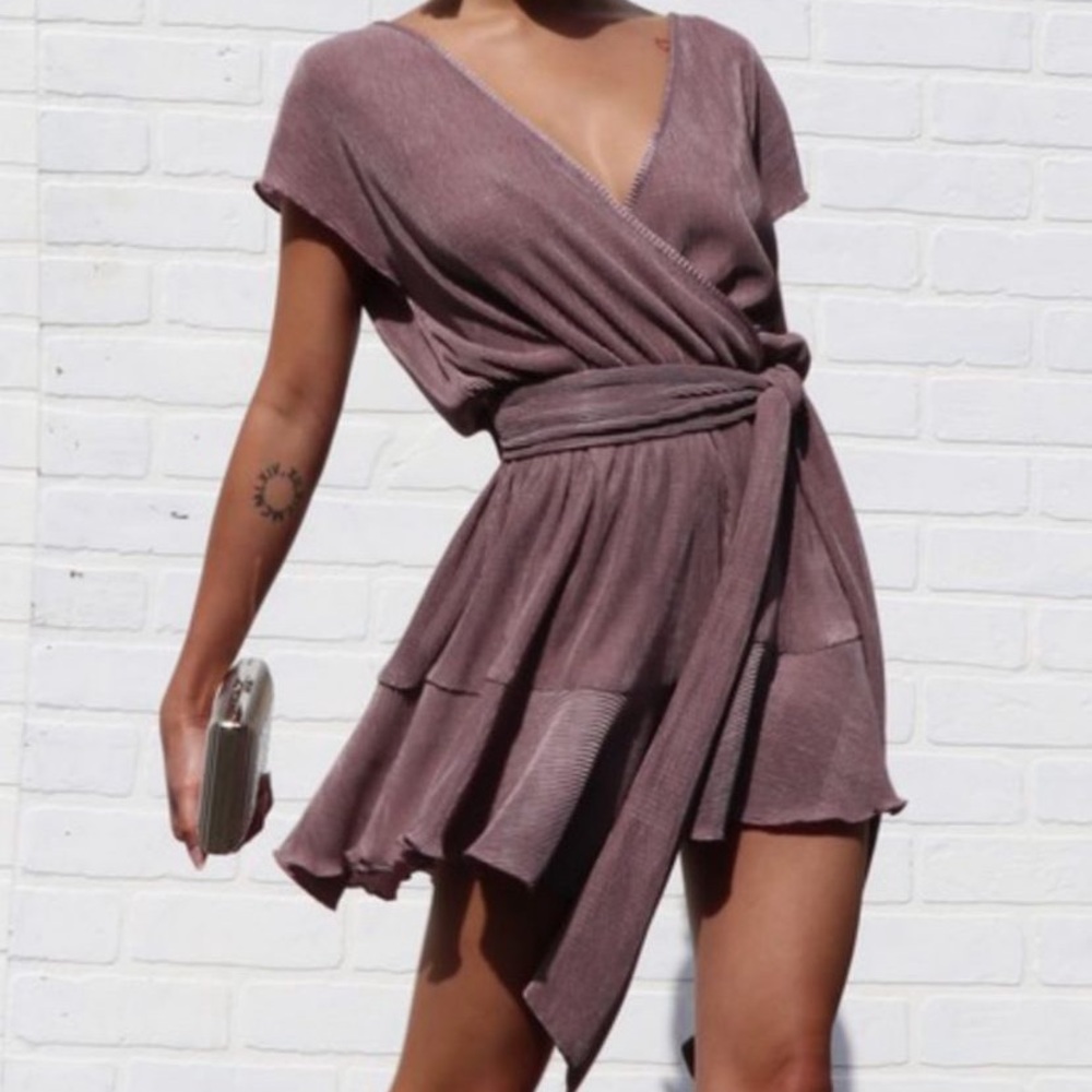 Mauve Accordion Style Romper
